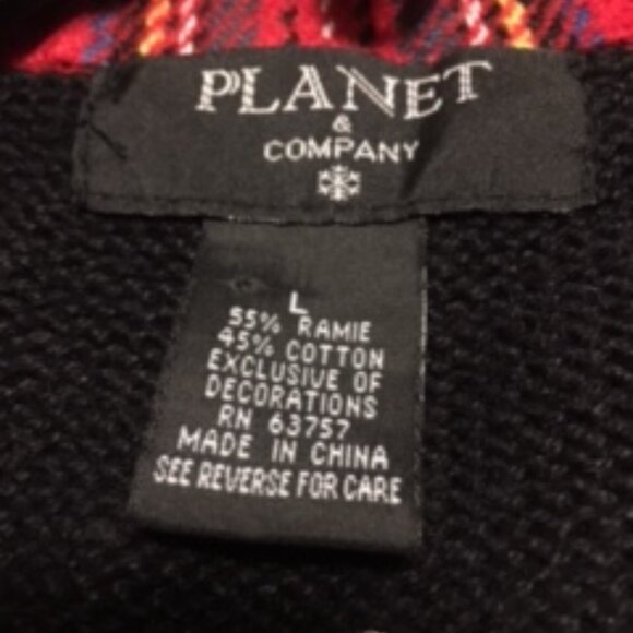 Vintage Christmas Sweater Zip-Up Vest by Planet & Co.   Size Large - Picture 8 of 14